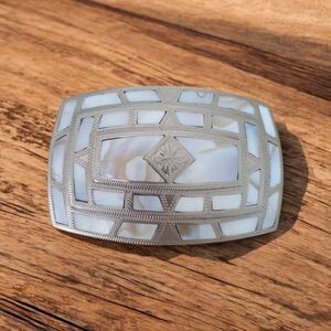 Vintage Johnson Held Abalone Inlay Western Belt Buckle 100% Handcrafted